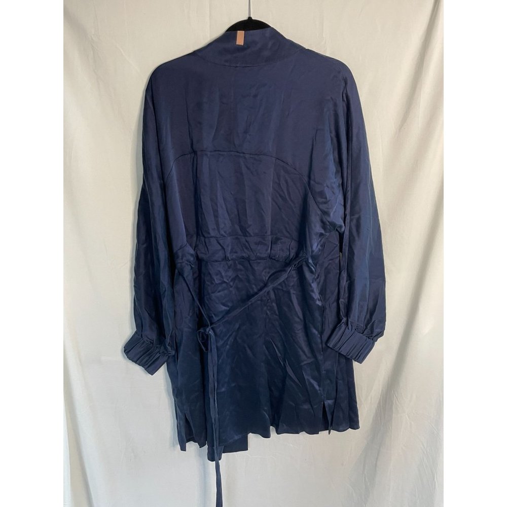 Lunya Washable Silk Robe In Deep Blue M - Picture 5 of 11